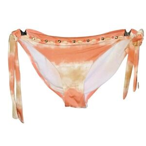 Ninety Six Degrees Women's Peach Large  Bikini‎ Swim Bottoms Shells Jewels NWT
